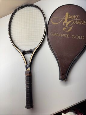 AVANT GARDE GRAPHITE GOLD OVER SIZE TENNIS RACQUET RACKET 4-1/2" Light